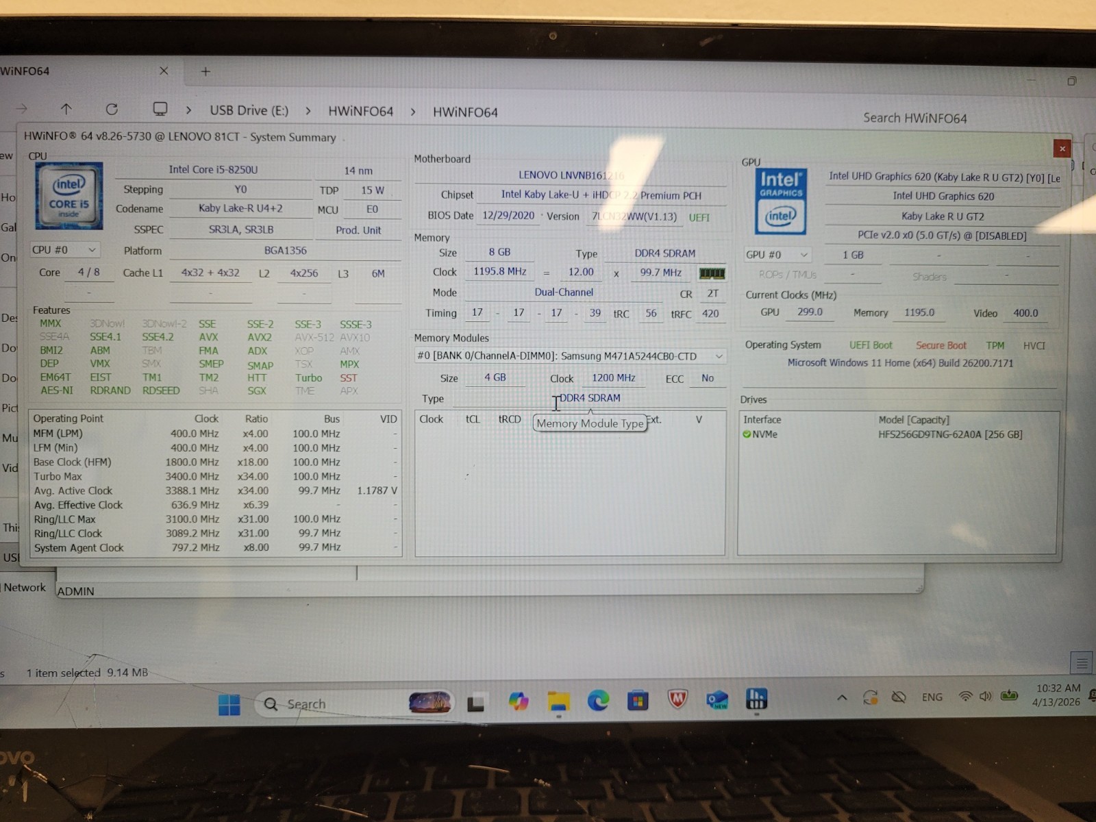 Lenovo yoga 730 131kb i5-8250u 1.6ghz 8gb ram no ssd *for parts READ MP1EXUL2