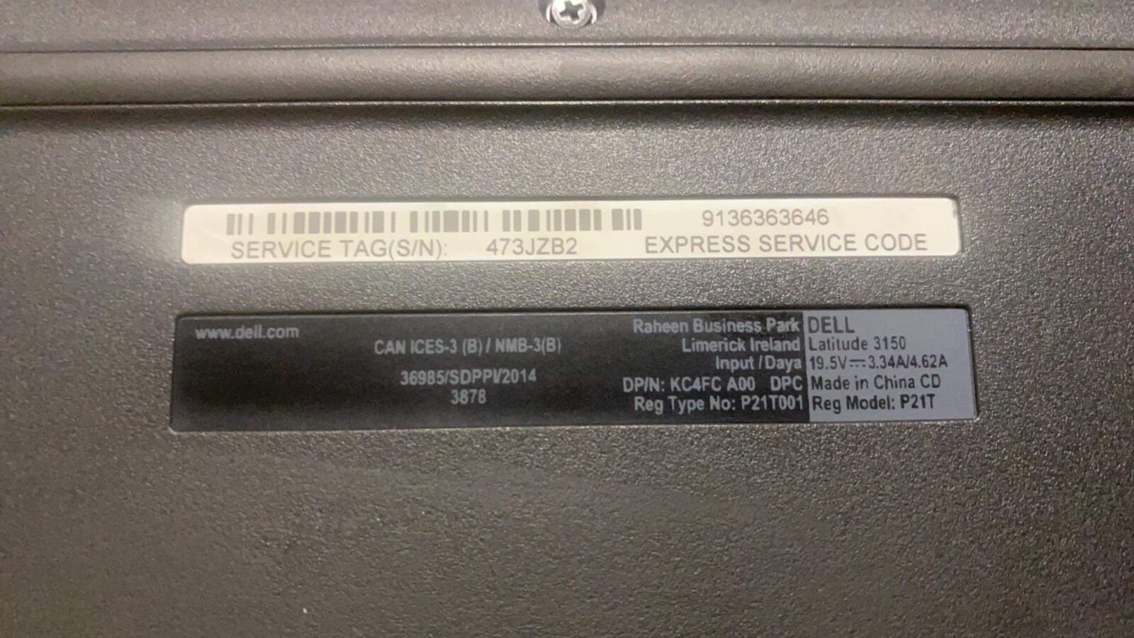 Dell Latitude 3150 11.6″ Pentium N3540 2.16GHz 4GB RAM NO HDD NO OS
