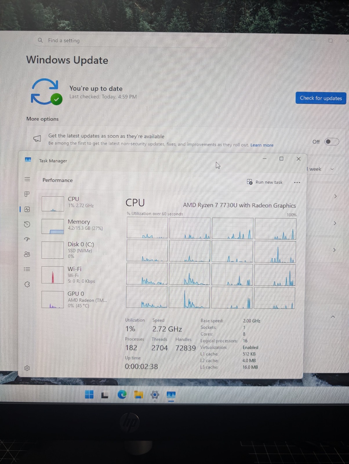 HP All-In-One 27-CR0055M 27” FHD AMD Ryzen 7 7730U 2GHz 16GB 1TB SSD Windows 11
