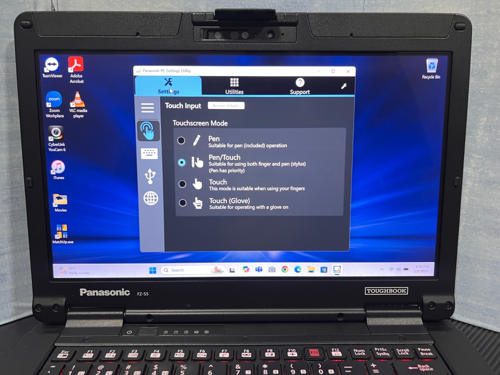 FZ-55C262CVM i5-8365U, 16GB,512GB SSD, Mem,VGA,HDMI, GPS, Touchscreen,Win11 25H2