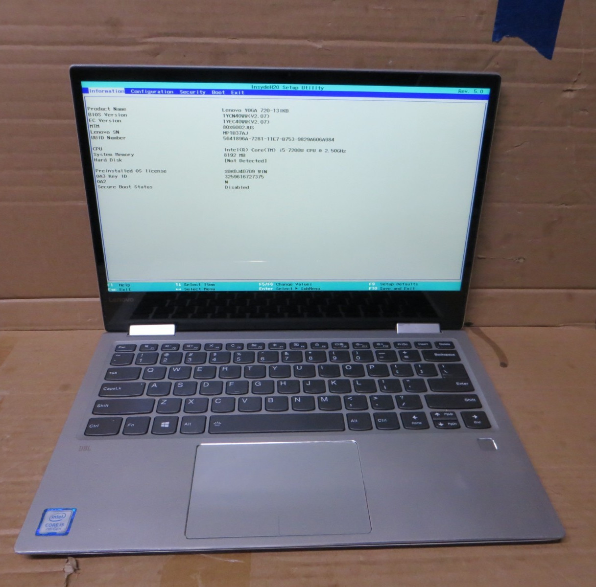 Lenovo Yoga 720-13IKB 2-in-1 Touchscreen i5-7200U 8GB RAM for Parts or Repair