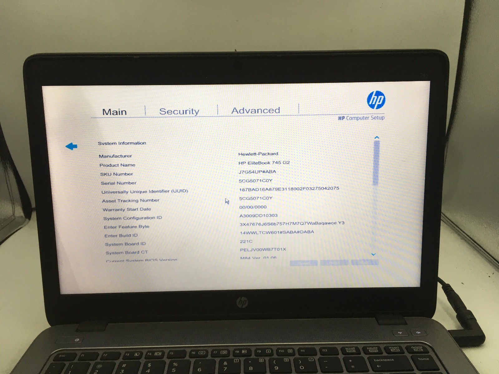 HP ELITEBOOK 745 G2 – BOOTS TO BIOS – AMD A SERIES PRO – NO RAM – NO OS -READ-BB