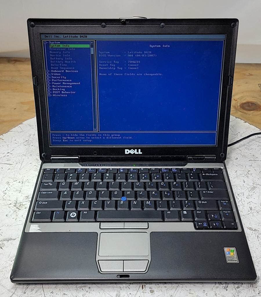 DELL LATITUDE D420 Laptop Intel Core DUO U2500 1GB 60GB SEE NOTES