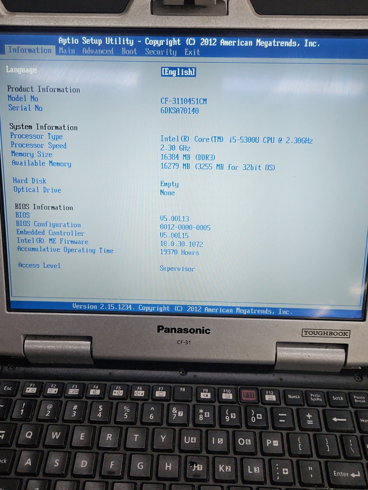 Panasonic CF-31 MK5 5th GEN Core i5 WIN11 PRO 16GB 500GB SSD BLUE
