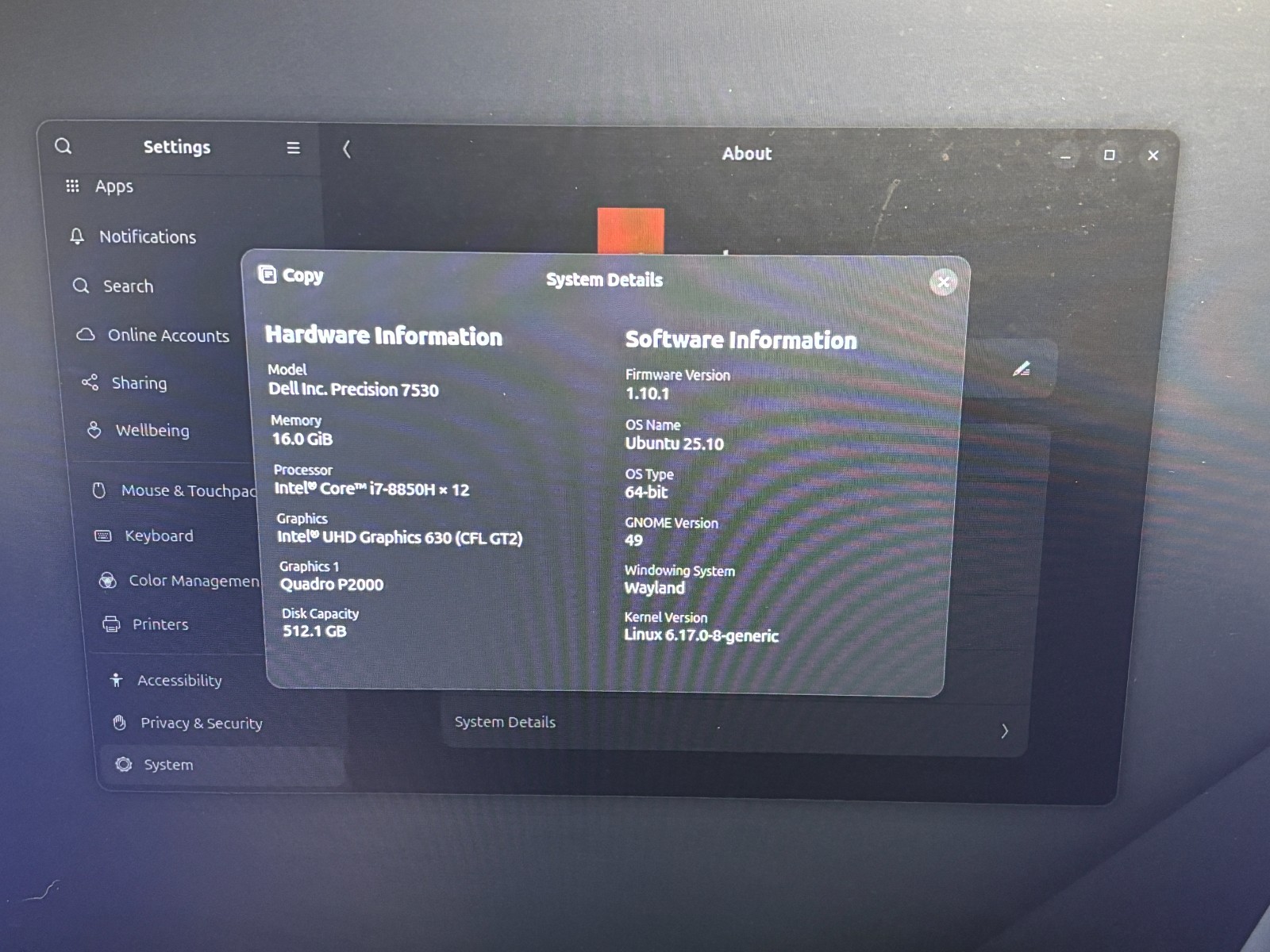 Dell Precision 7530 Intel Core i7-8850H 16GB RAM 512GB SSD