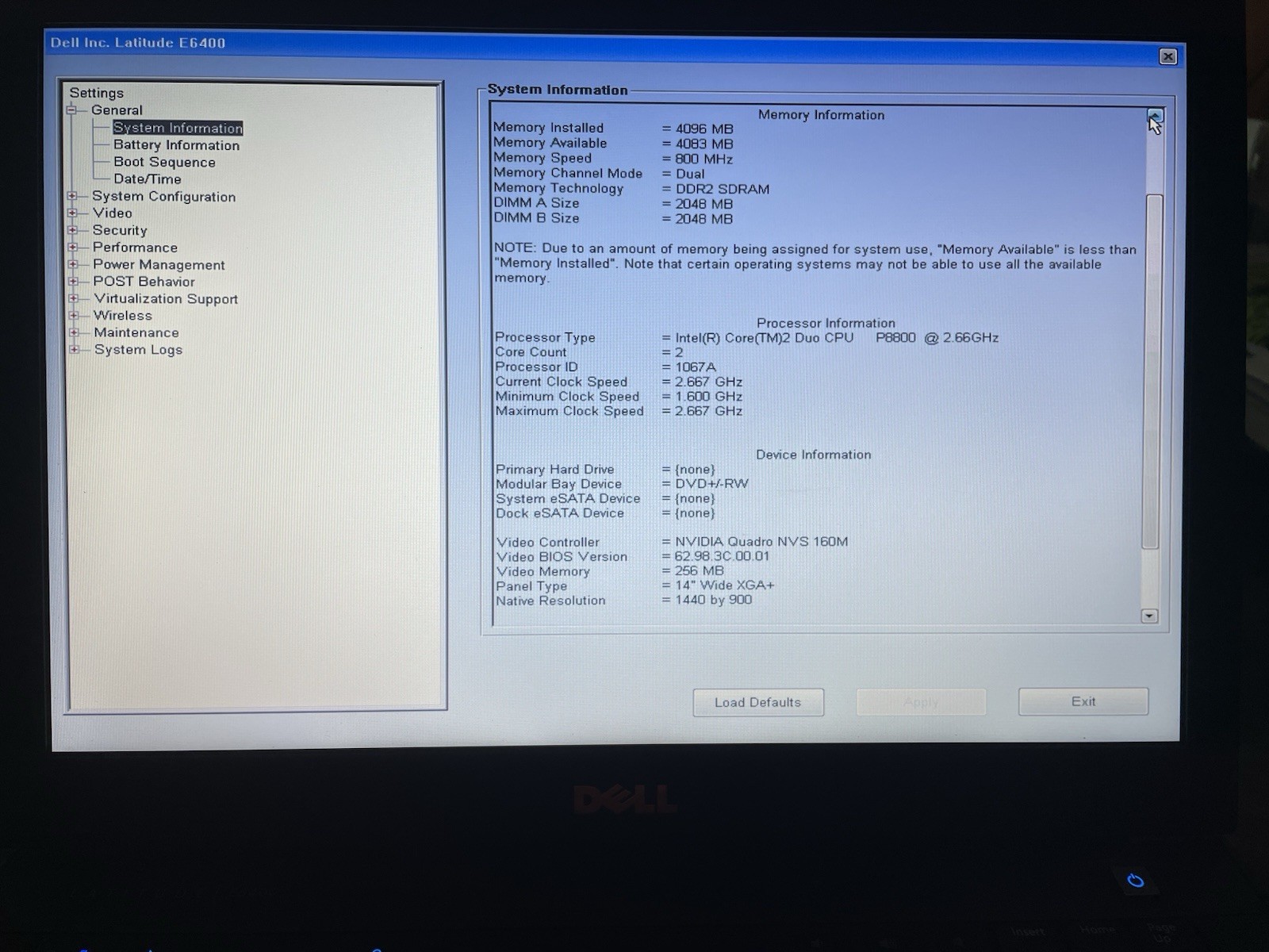 Dell Latitude E6400 Laptop 14″ Intel Core 2 Duo 4GB RAM (NO HDD/OS/Charger) READ