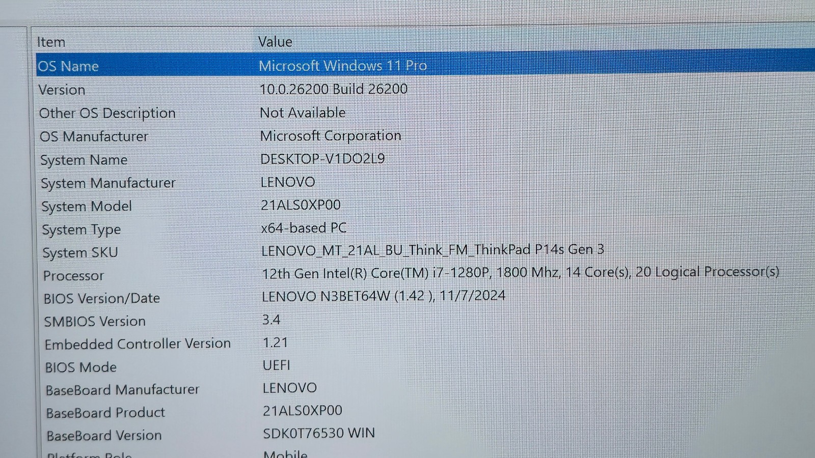 Lenovo ThinkPad P14S Gen 3 Intel i7-1280P 48GB RAM 1TB SSD T550 Touchscreen
