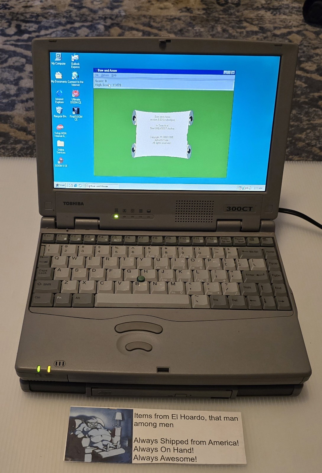 Toshiba Portege 300CT 64mb Ram 1GB HDD 133Mhz Docking Station CD Working Rare!