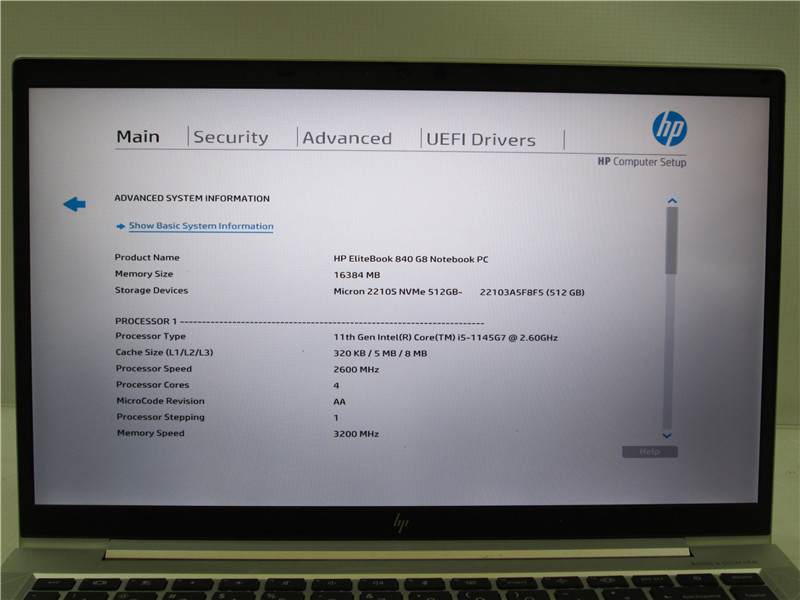 HP EliteBook 840 G8 Laptop i5-1145G7 16GB DDR4 512GB SSD Win11 COA Grade C