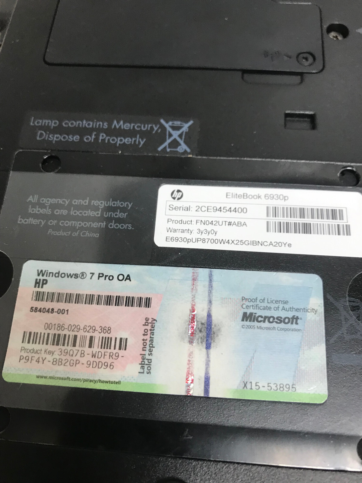 HP LAPTOP 6930P INTEL CORE DUO CPU 2.53. 2.53 ghz P8700