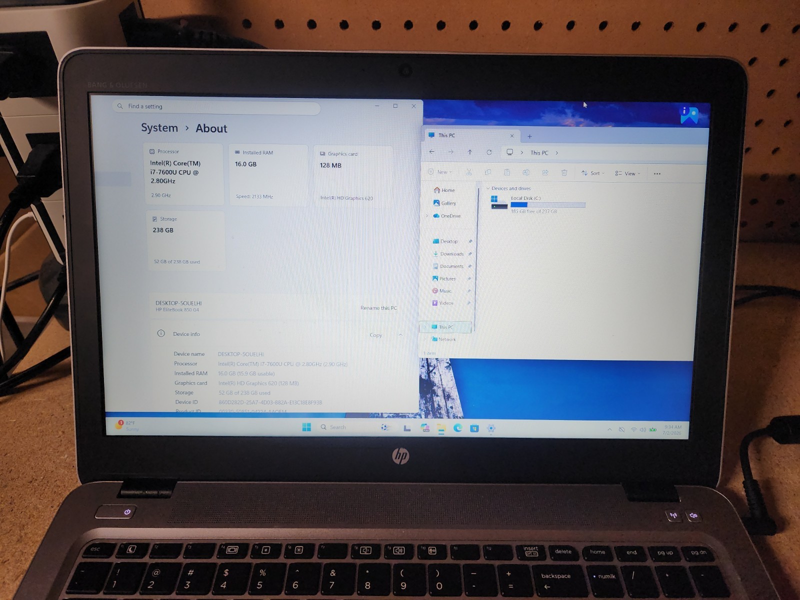 HP EliteBook 850 G4 i7-7600U 2.8GHz 16GB RAM 256GB SSD Win 11 Pro #2
