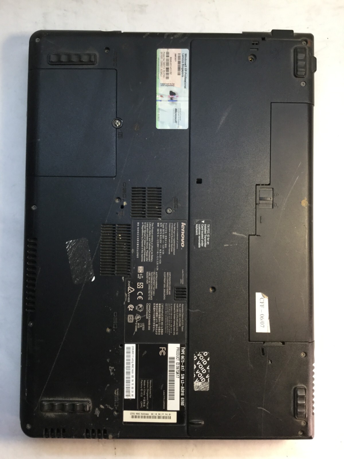 Lenovo ThinkPad Z61E 15″ Laptop Intel Core T1300 1.66 GHz -BOOTS/LOCKED- MZ