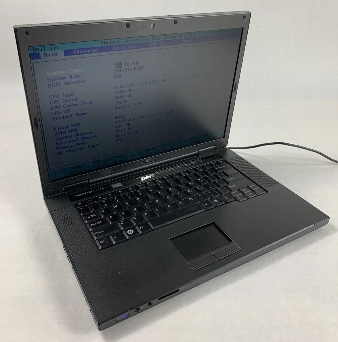 Dell Vostro 1520 Core 2 Duo No OS No HDD No Power Supply