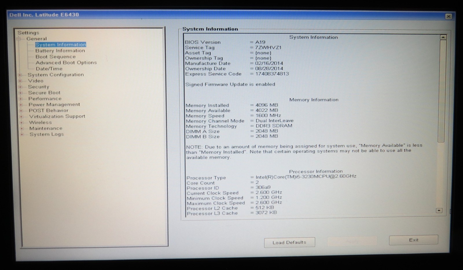 Dell Latitude E6430 _ i5-3230M @ 2.6 _ 4GB RAM _ No SSD / OS