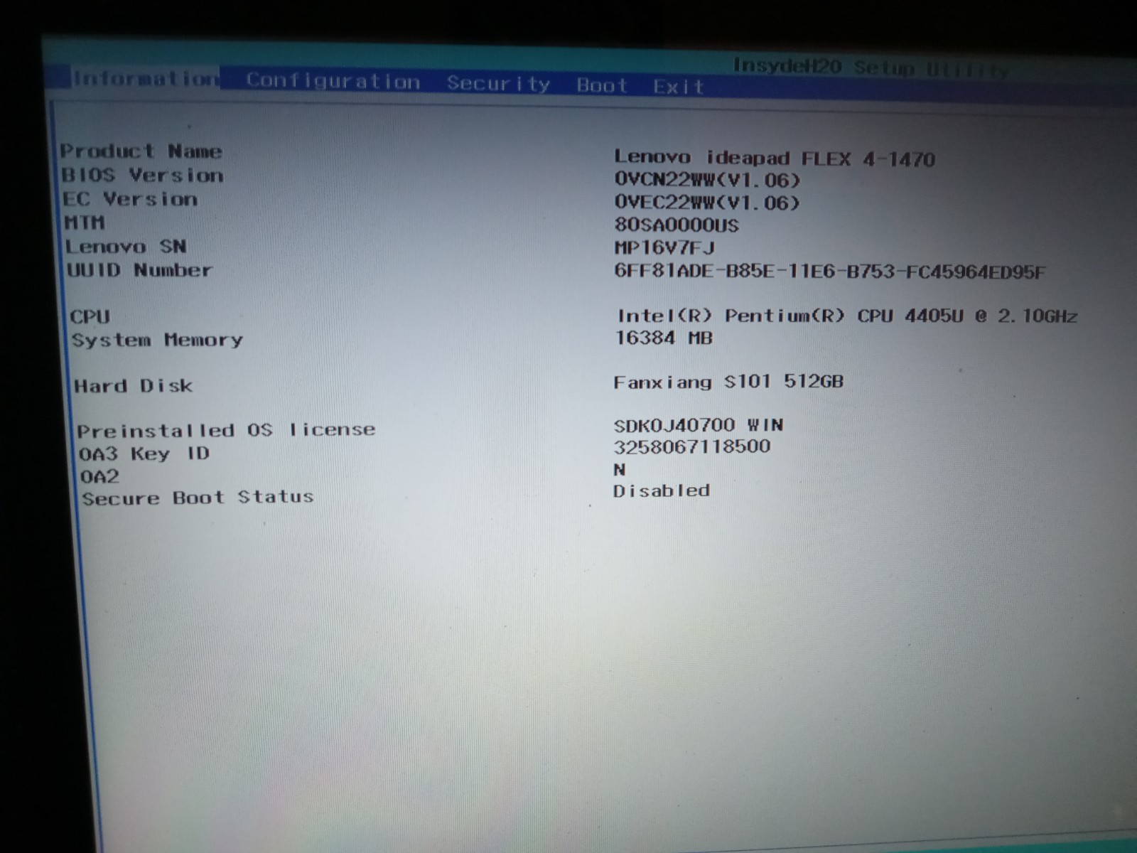 Lenovo Ideapad Flex 4-1470 14″ Pentium 4405U 2.10 GHz 16GB RAM 512GB SSD Win 11