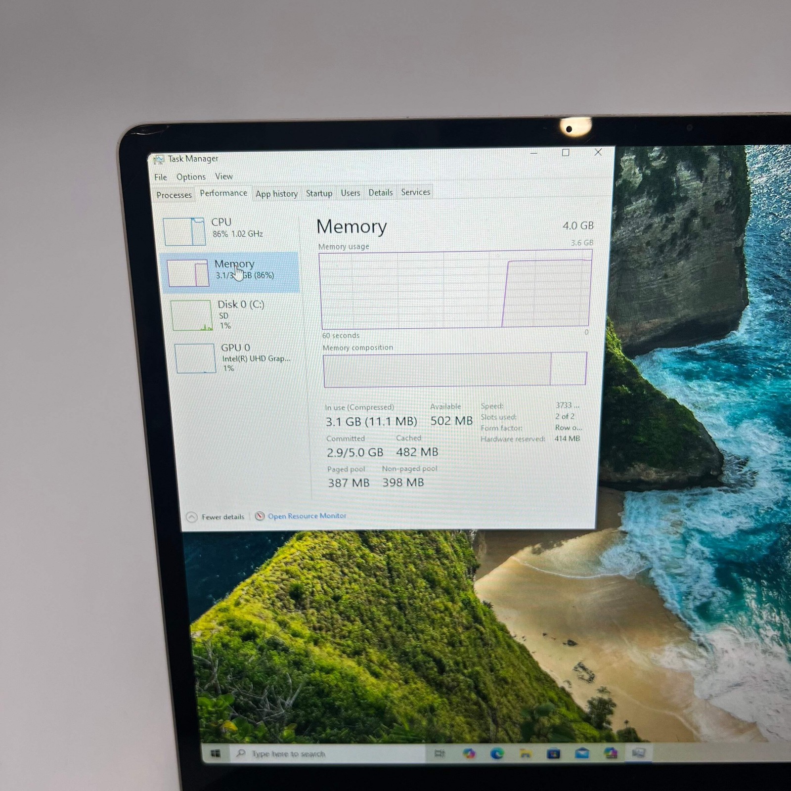 Microsoft Surface Laptop Go 1943 2020 12-inch Core i5 4GB RAM 64GB Silver