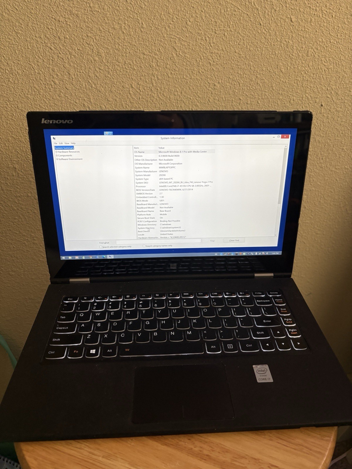 Lenovo Yoga 2 Pro 13.3” Touch Laptop i7-4510U 8GB RAM 196GB SSD Win 8.1