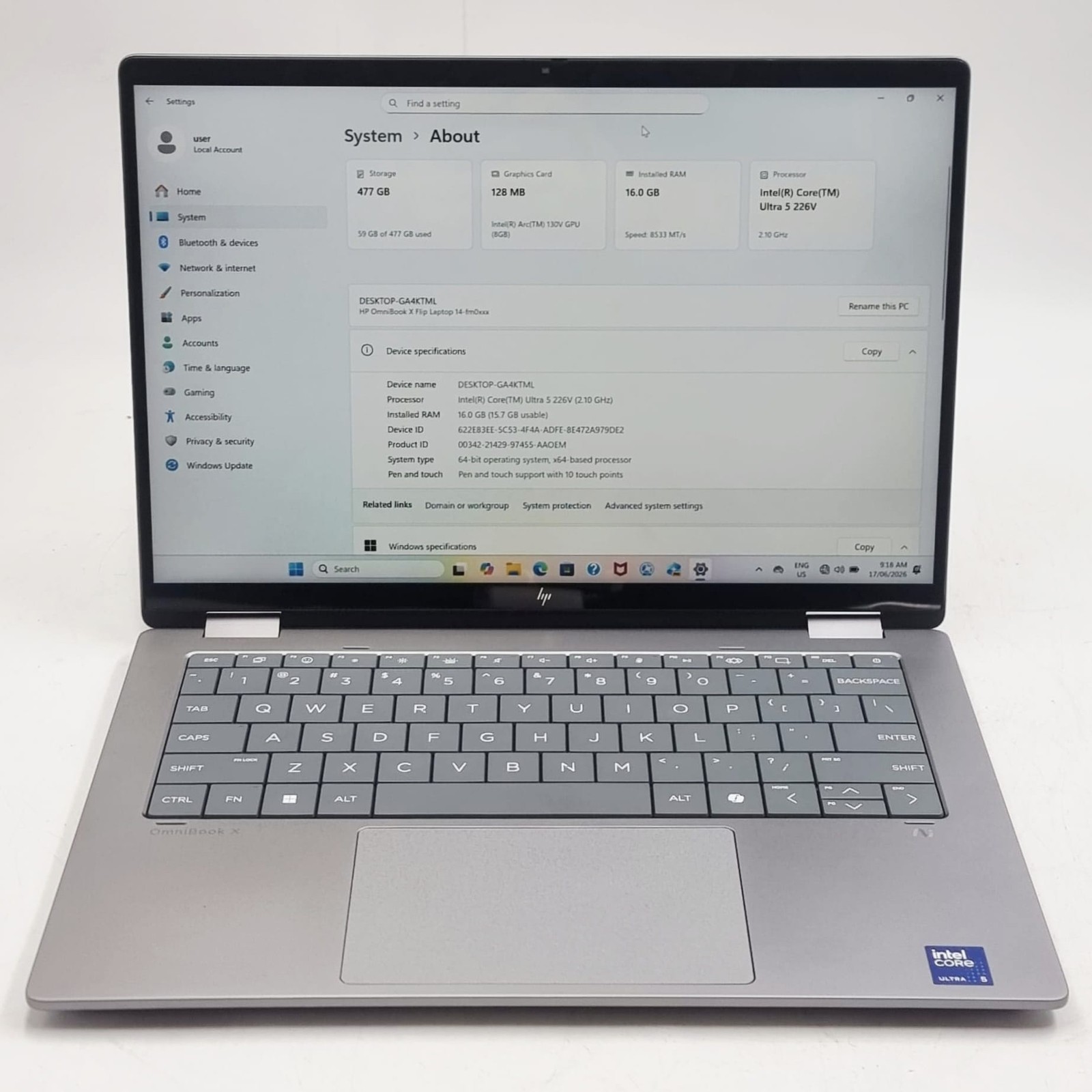 HP OmniBook X Flip 14″ Touchscreen Laptop Ultra 5 226V 16GB 500GB SSD