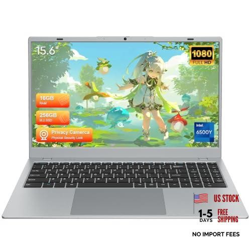 15.6″ Full HD Laptop with 16GB RAM 256GB SSD,Laptop Computer, Dual-core Silver