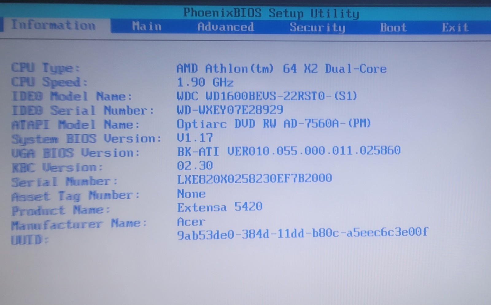 Used Acer Extensa 5420, With Windows 10 Home