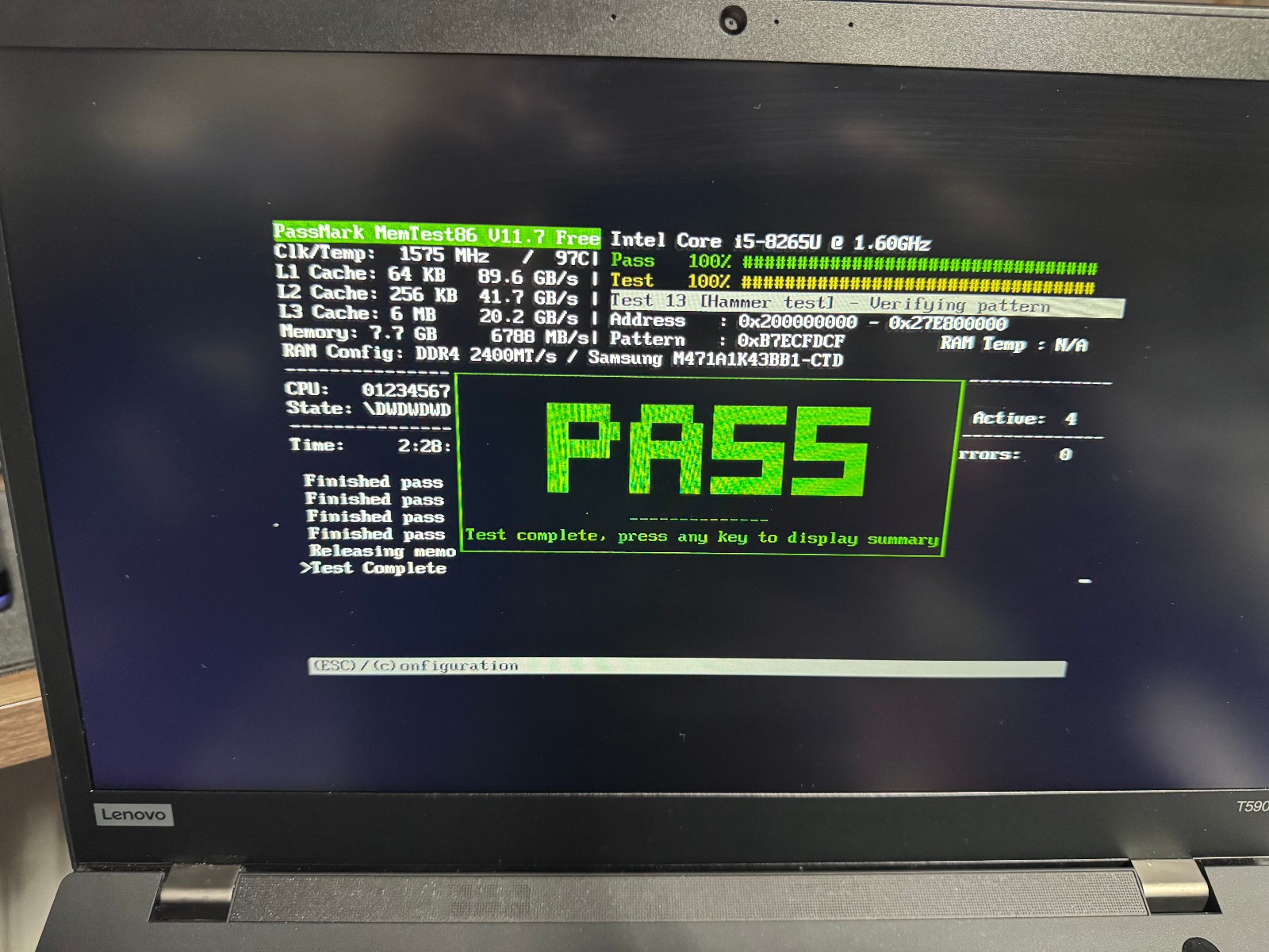 Lenovo ThinkPad T590 15.6″ Laptop Intel Core i5-8265U 1.6GHz 8GB RAM 256GB SSD