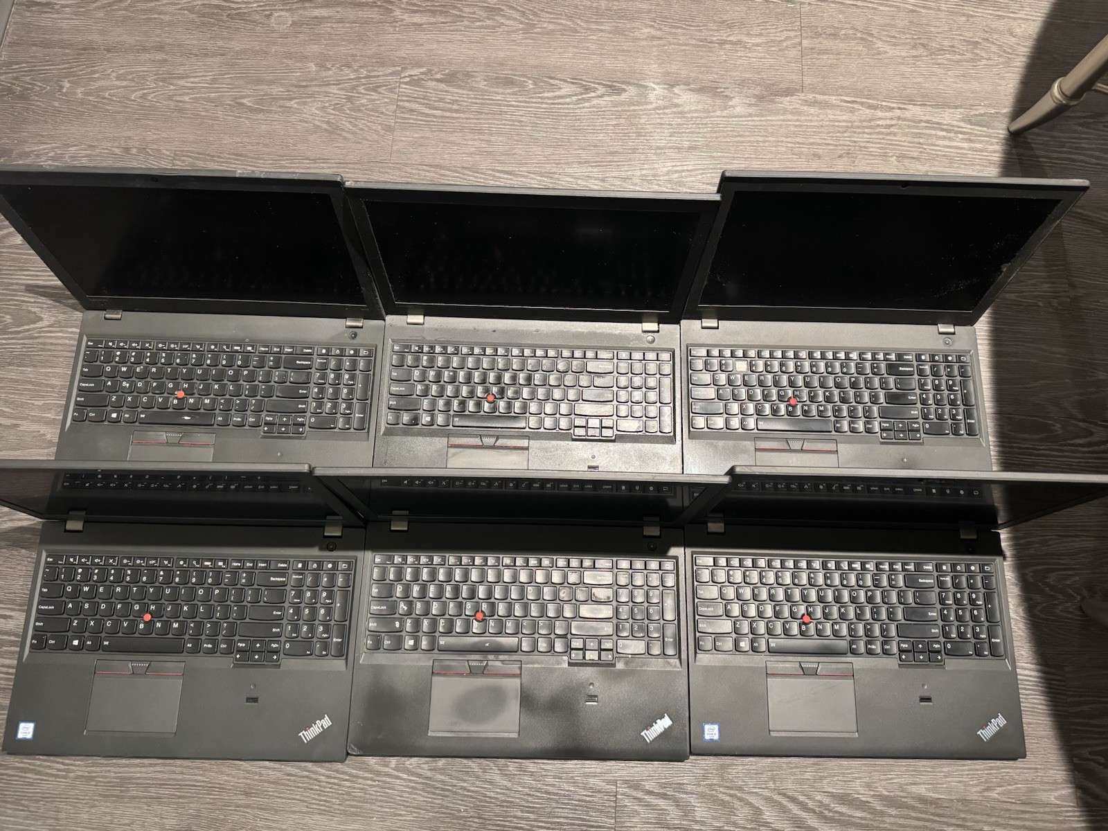 LOT of 6 Lenovo ThinkPad T560 Laptop i5-6200U 2.3GHz 8GB RAM No SSD/OS/Batt.