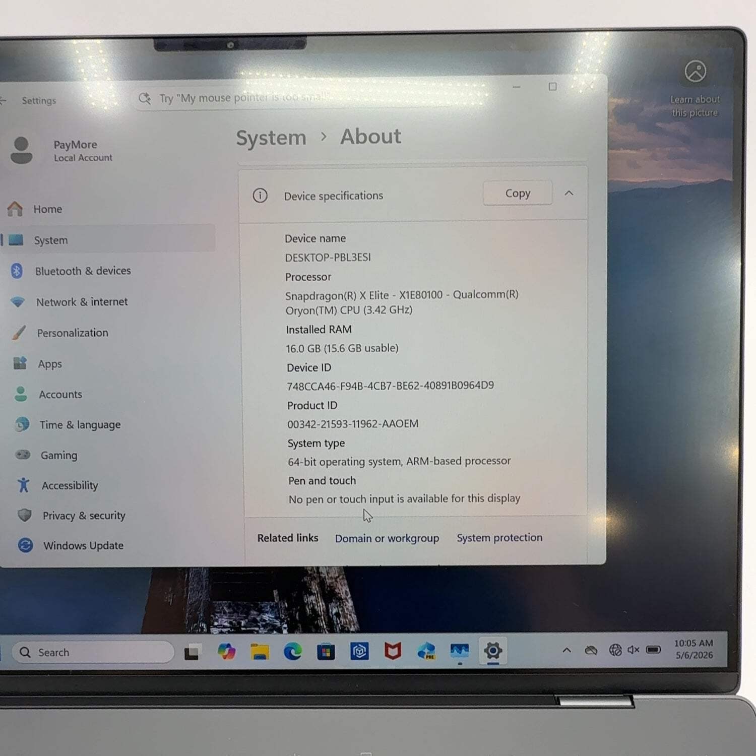 Dell XPS 13 9345 Snapdragon X Elite 3.4GHz 16GB RAM 1TB SSD 120Hz 13.4″ FHD