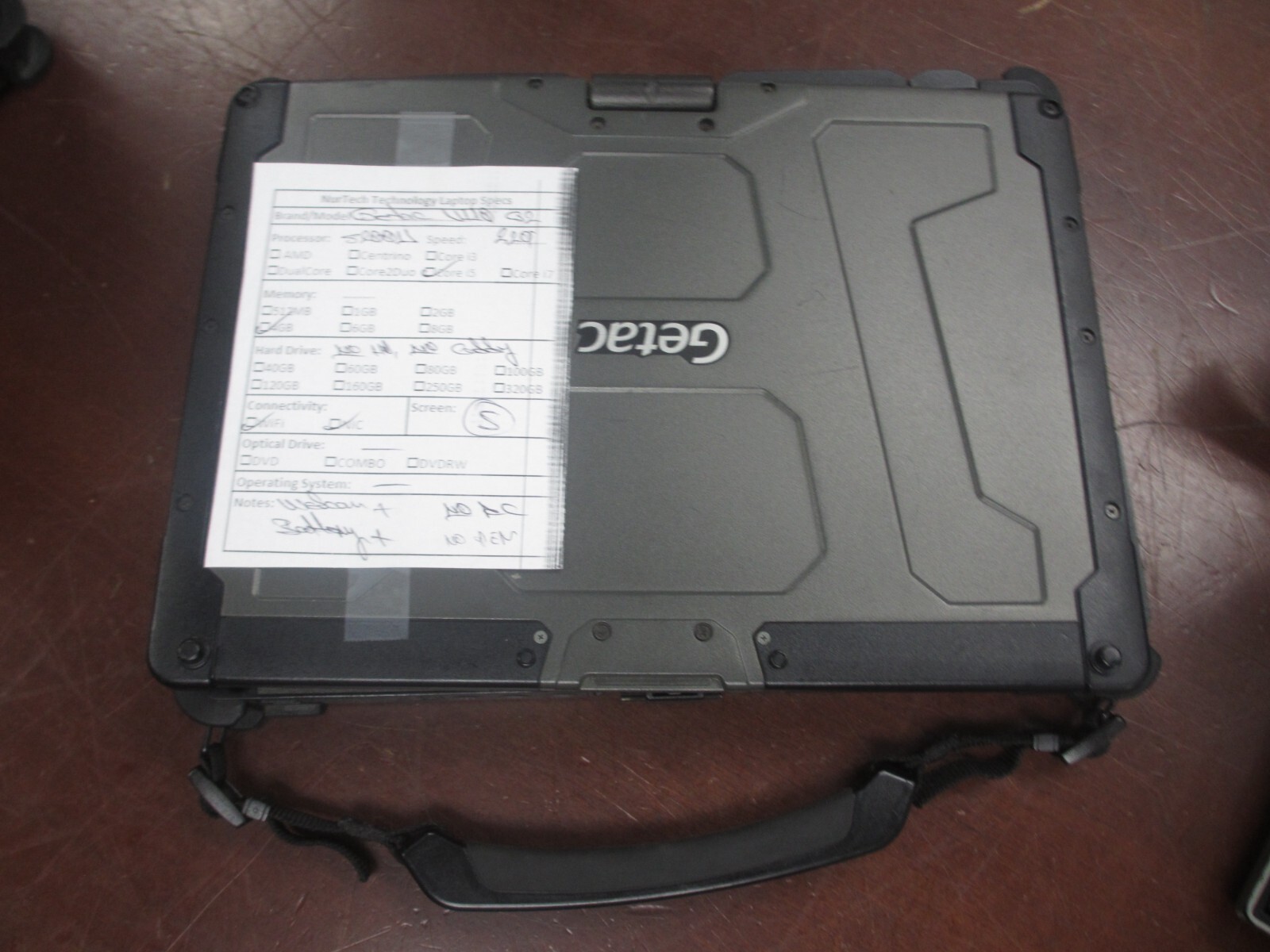 Getac V110 G2 i5 5200U 2.20GHZ 4GB Web-Cam Laptop [NO HDD/CADDY/OS/AC/Pen]@@@@@@