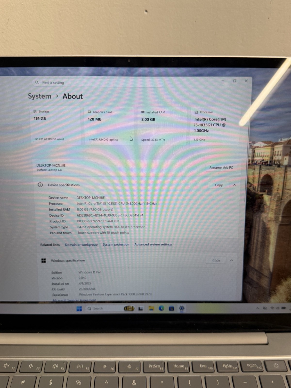 Microsoft Surface Laptop Go 1st Gen 1943 12.4″ i5-1035G1 1.0GHz 8GB RAM 128GB