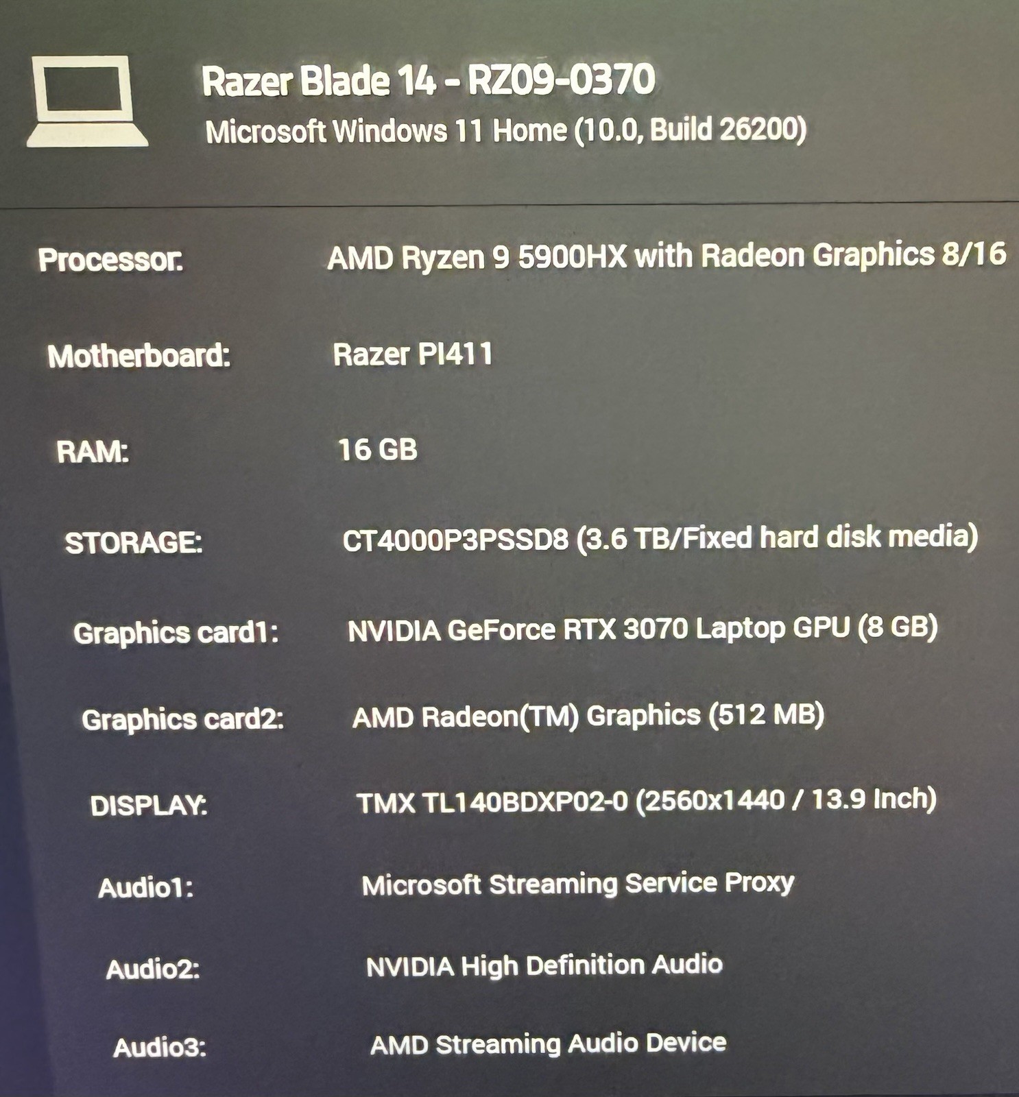 Razer Blade 14 GeForce RTX 3070, AMD Ryzen 9 5900HX, 165Hz 14 -Inch Screen(2021)