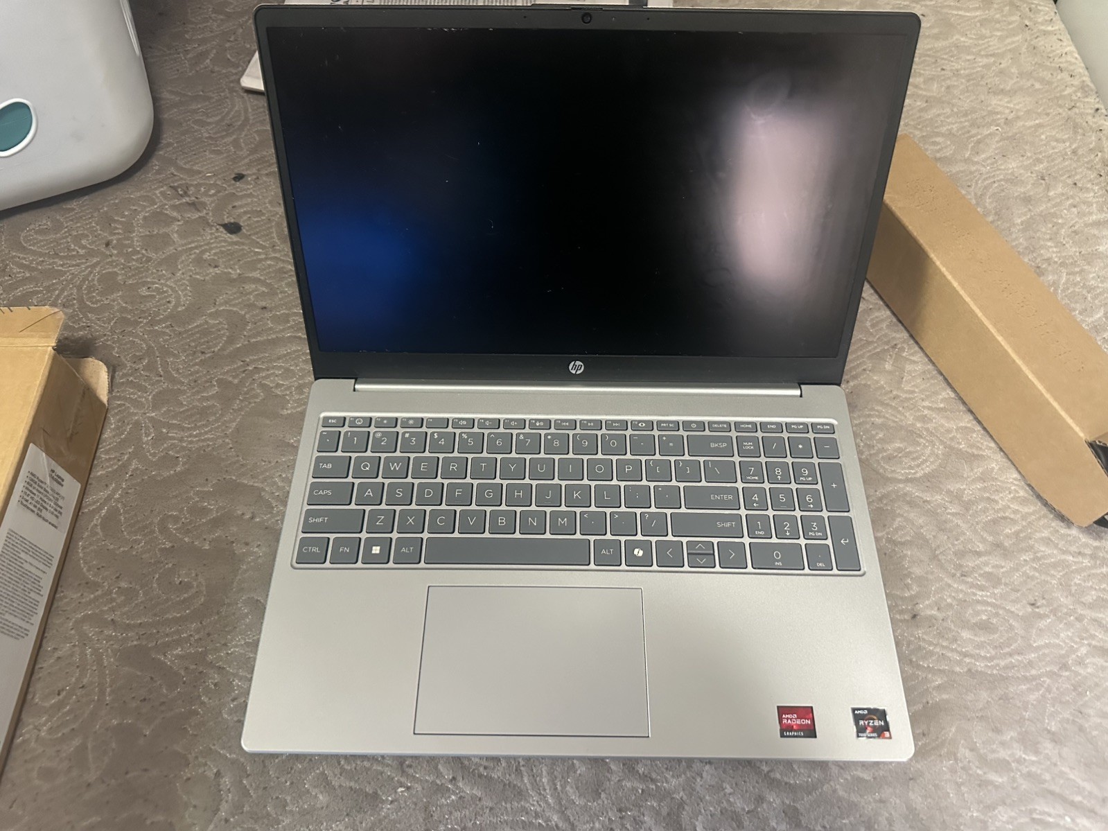 Slightly Used Silver HP Laptop Ryzen 700 Series Graphics 8 GB