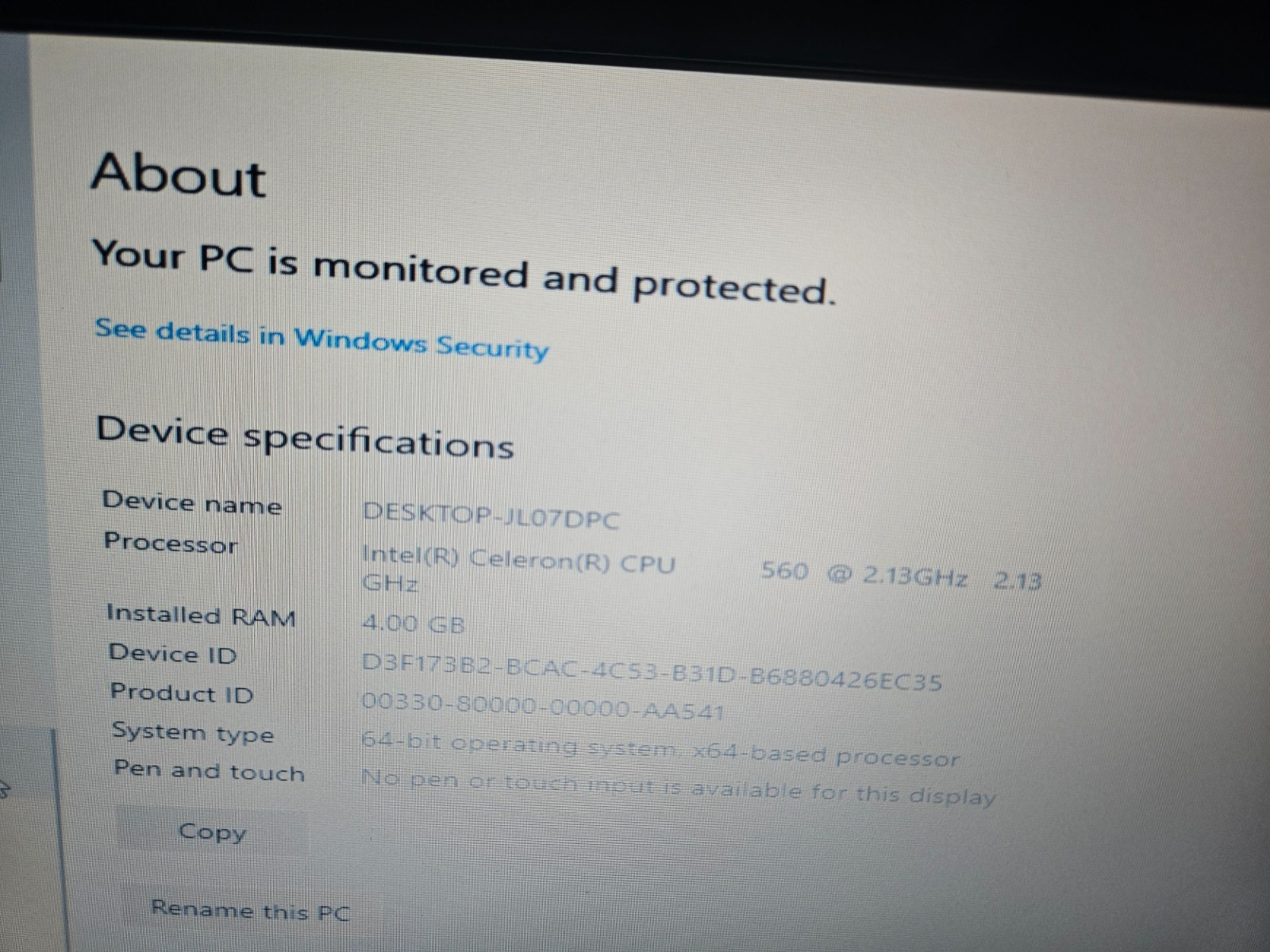 Dell Vostro A860 15.6″ Intel Celeron 2.13GHz 4GB RAM 160GB HDD w/ AC Win10