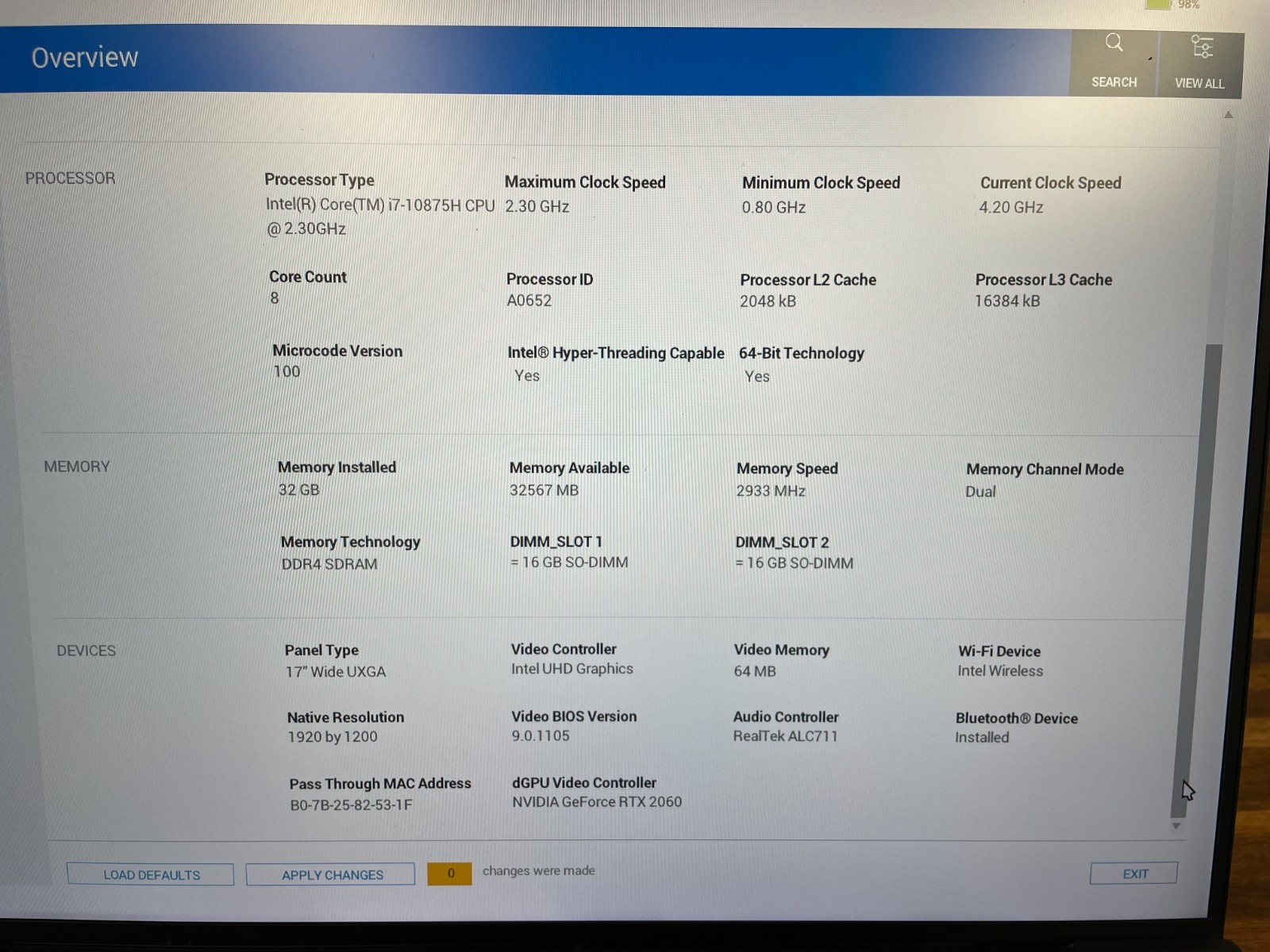 Dell XPS 17 9700 i7-10875H 2.3GHz 32GB RAM 1TB SSD RTX 2060 Win 11 Home