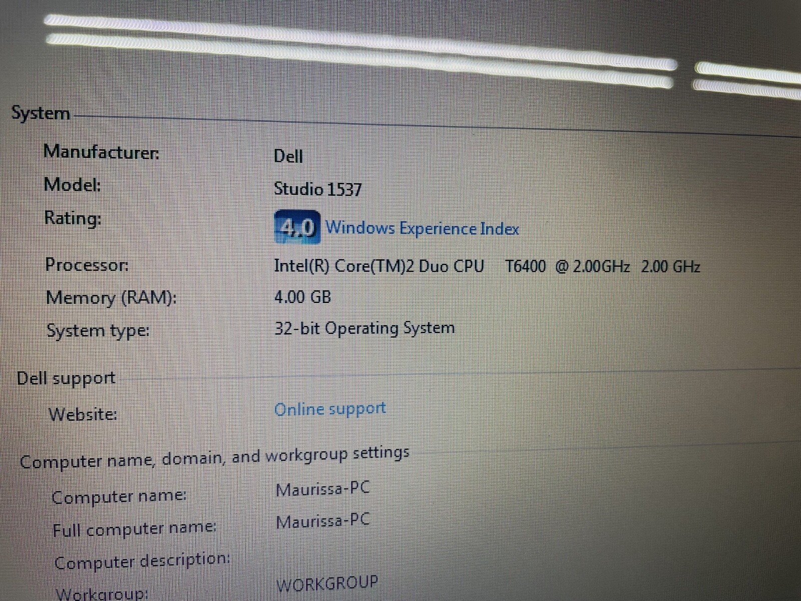 DELL STUDIO 1537 T6400 CPU – PP33L + Power Adapter READ!