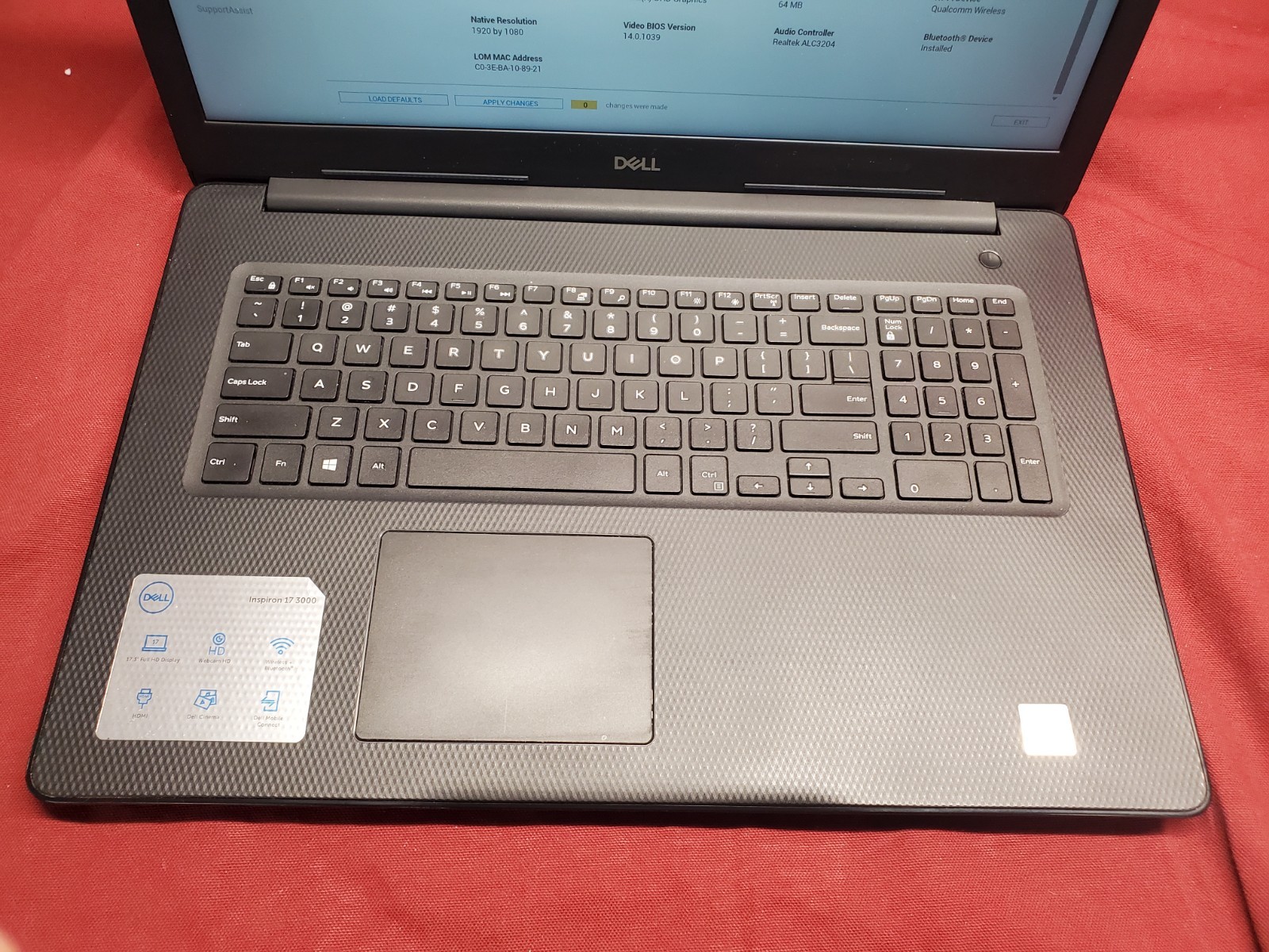 Dell Inspiron 3793 i5 1035G1 1.0GHz/ 8GB/ NO SSD/ 17.3″/ 1920×1080 #2835