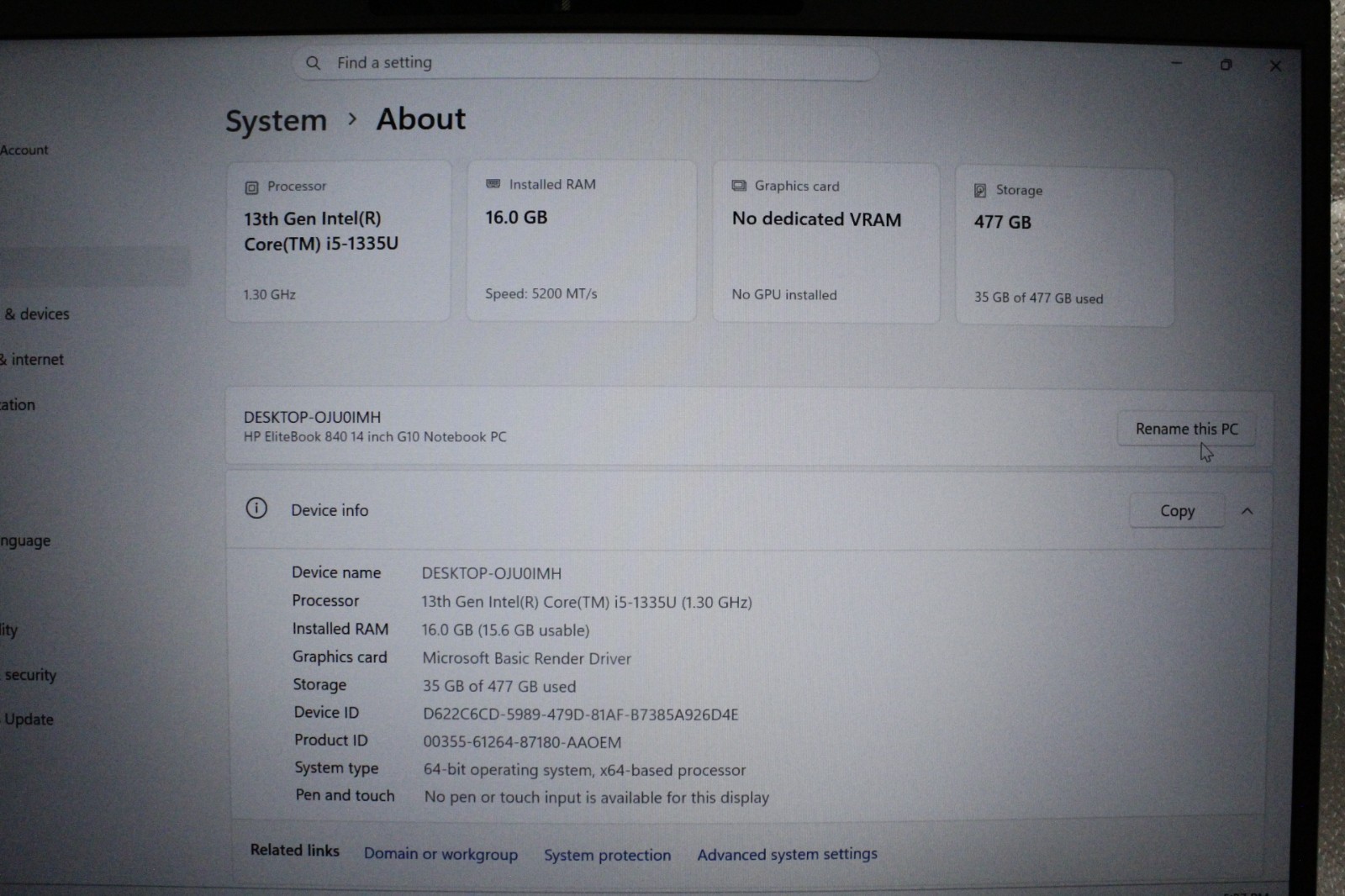 HP EliteBook 840 G10 14.0″ Intel i5-1340P 16GB DDR5 512GB NVMe Windows 11 Pro