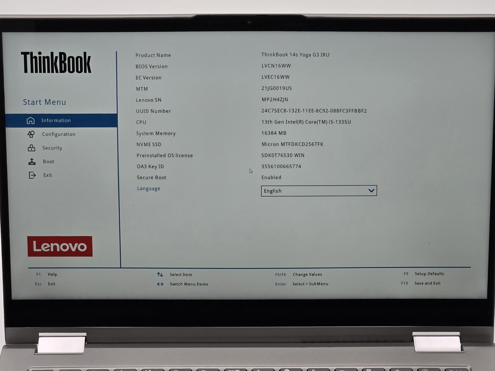 Lenovo ThinkBook 14s Yoga G3 2-in-1 14″ FHD Touch I5-1335U 256GB 16GB W11P