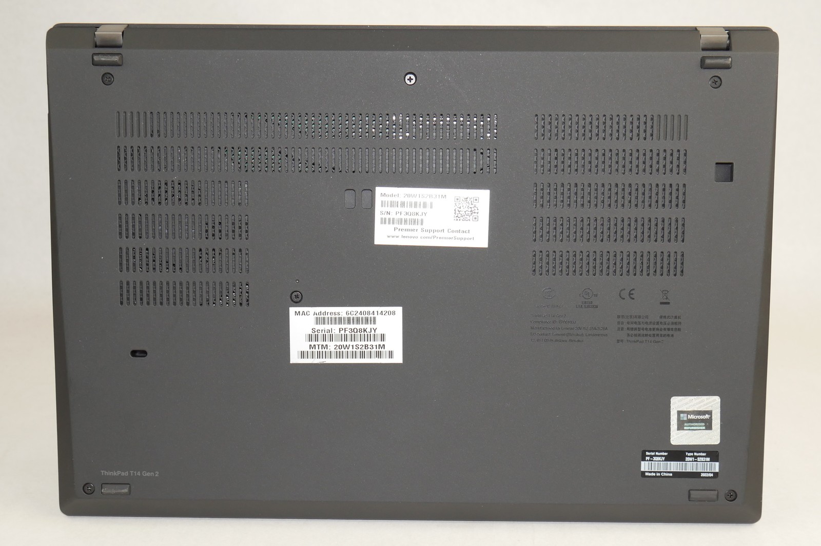 Lenovo ThinkPad T14 Gen 2i i5-1145G7 2.6-4.4GHz 256GB NVME 16GB WIN11HOME NOAC
