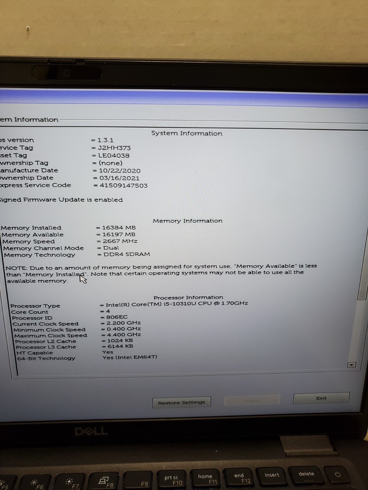 Dell Latitude 7410 14″ Laptop i5-10310U 1.7GHz 16GB RAM 256GB SSD Win11 #69