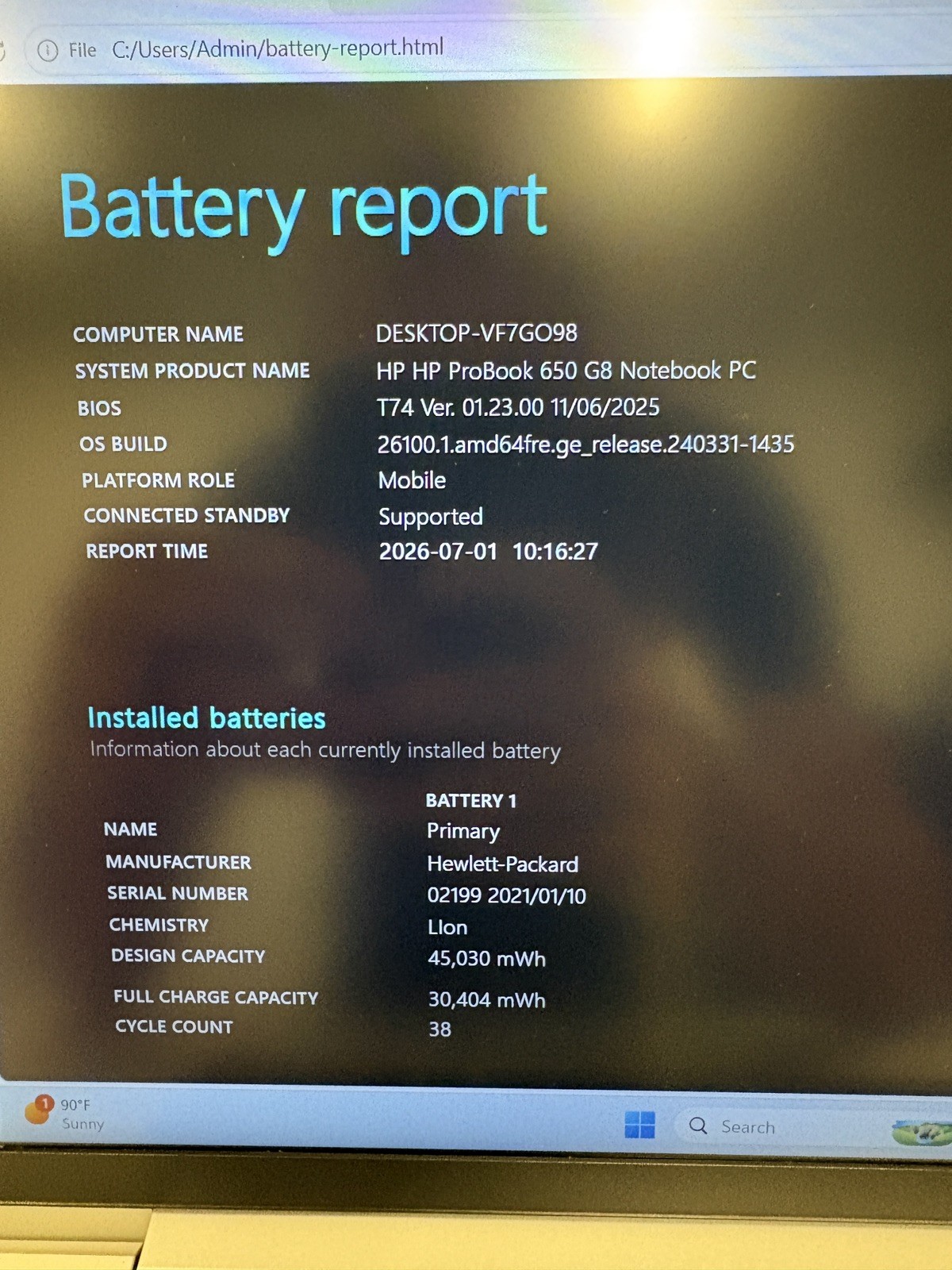 HP PROBOOK 650 G8 | CORE i5-1135G7 2.40GHZ | 256GB SSD | 16GB RAM | Win 11 Pro
