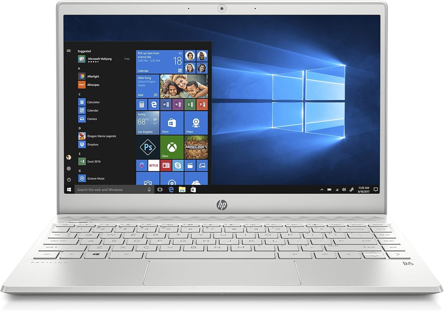 HP Pavilion Laptop 13.3″FHD UHD Graphics 620 i5-8265U 8GB 256GB Win 10H silver