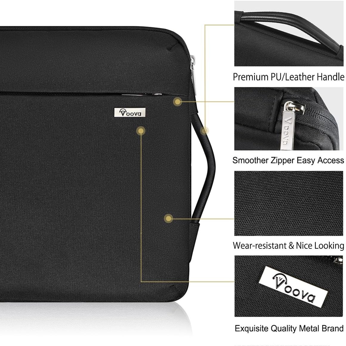 Slim Waterproof Laptop Sleeve 13-13.6 Inch with Handle for MacBook Air 2020-2024