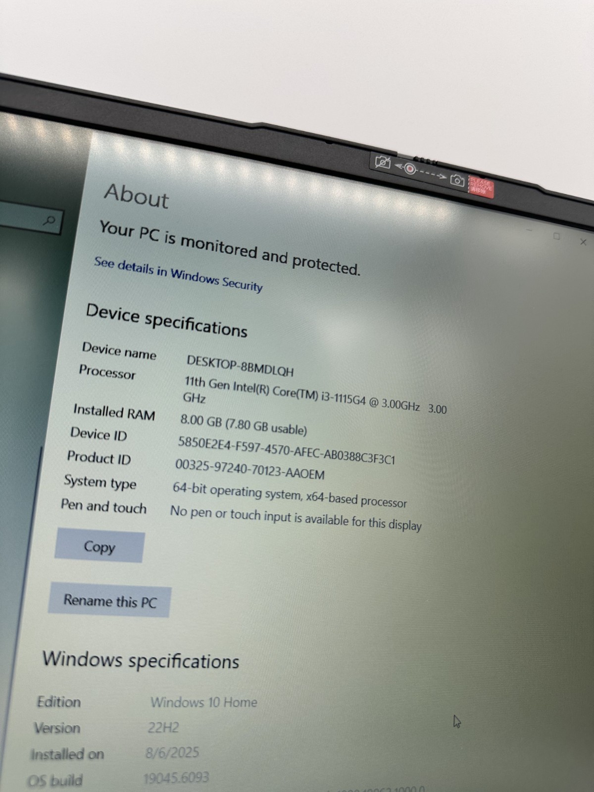 Lenovo IdeaPad 3-15ITL6 15.6″ i3-1115G4 11th Gen 3.0GHZ 1 TB 8GB RAM Win10H