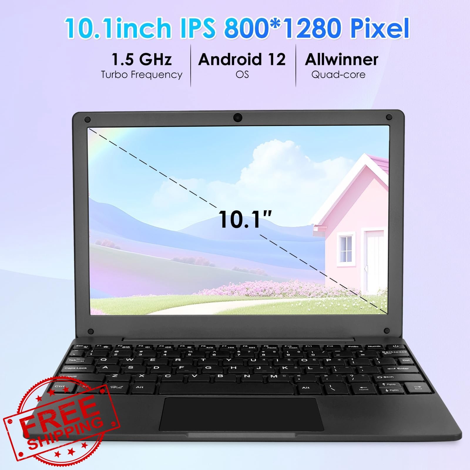 ZHAOHUIXIN 10.1″ Android 12 Laptop Black