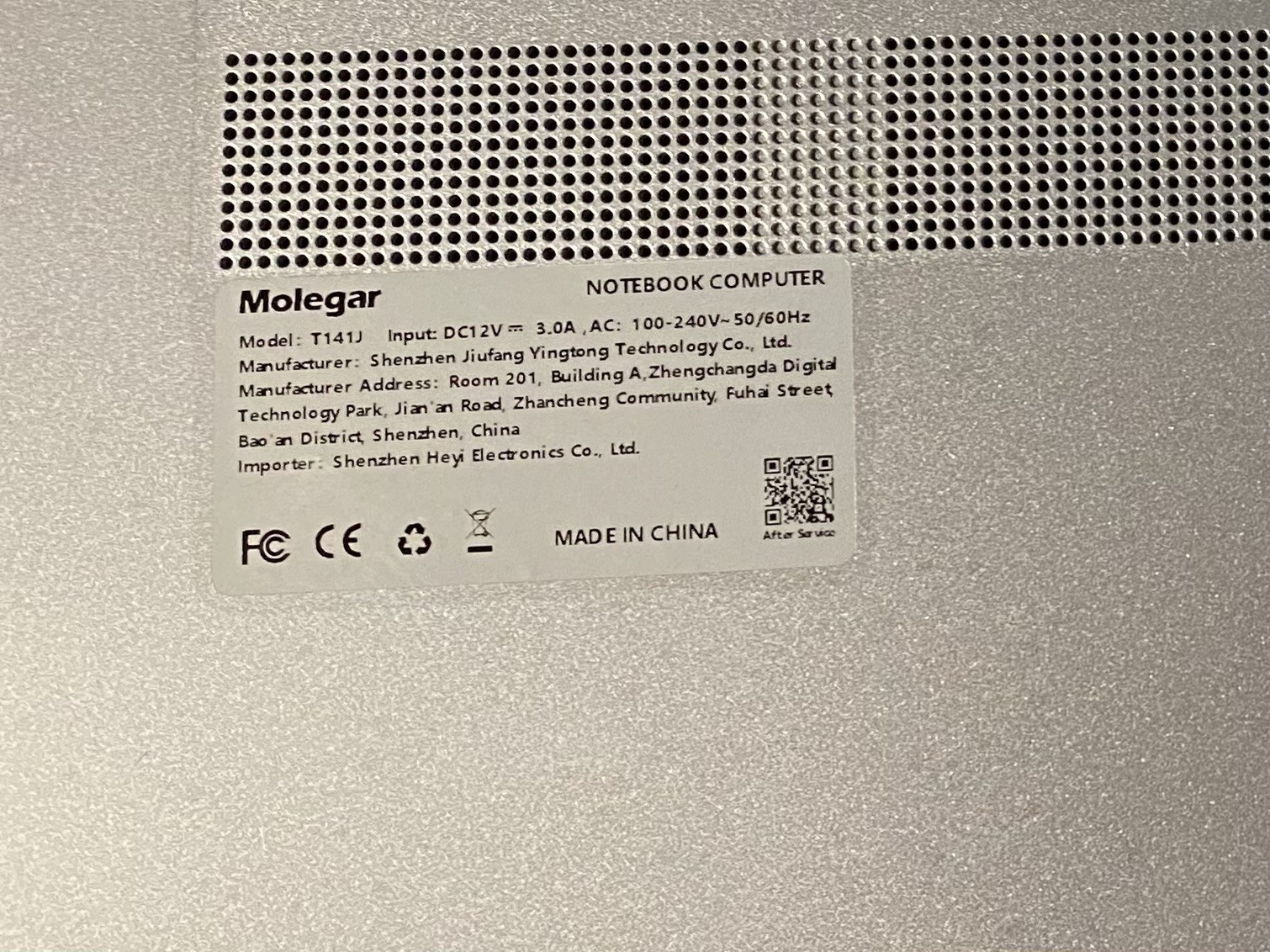 Molegar Laptop Model T141J Intel Celeriac N5095 Processor 14.1 Inch Full HD