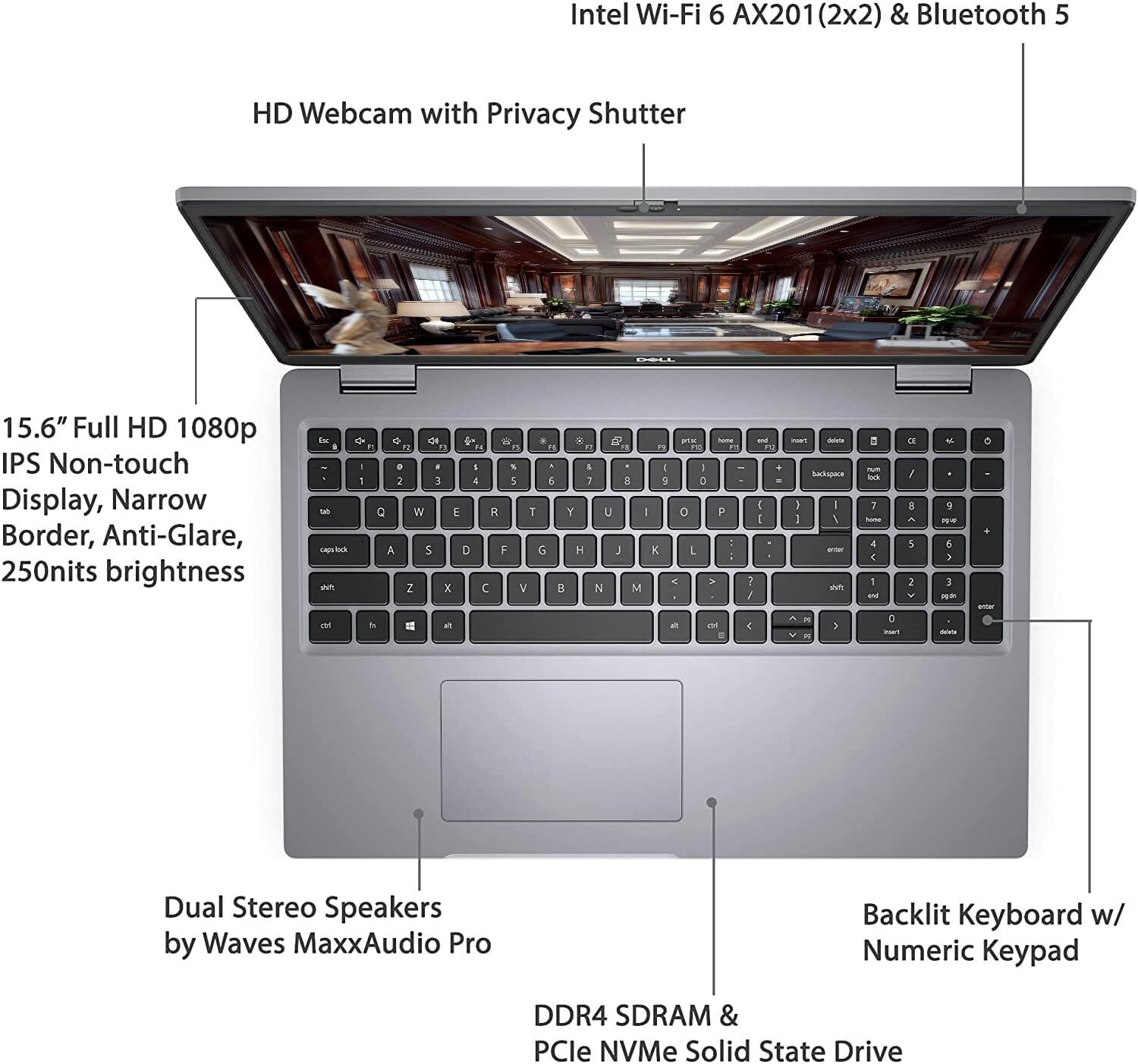 Dell Latitude 5520, 15.6″ FHD , Intel Core i5-1145G7, 16GB, 512GB