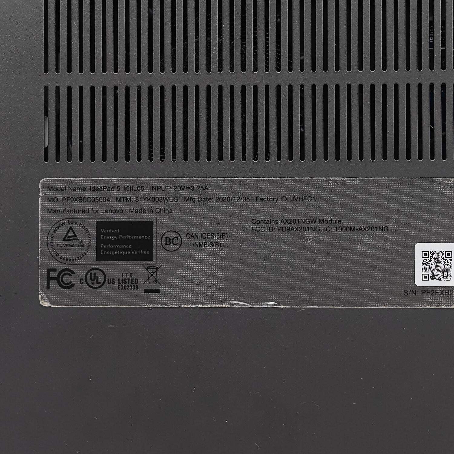 Lenovo IdeaPad 5 15IL05 15.6″ i7-1065G7 1.3GHz 8GB RAM 256GB SSD