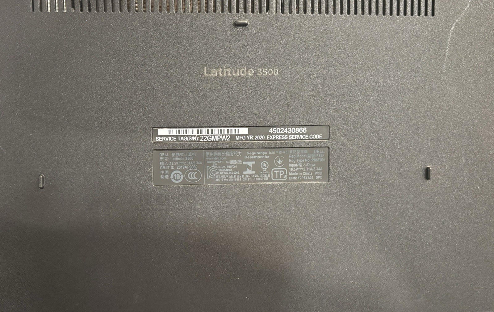 Dell Latitude 3500 i5-8th Gen 16GB RAM 240GB SSD Windows 11 Pro