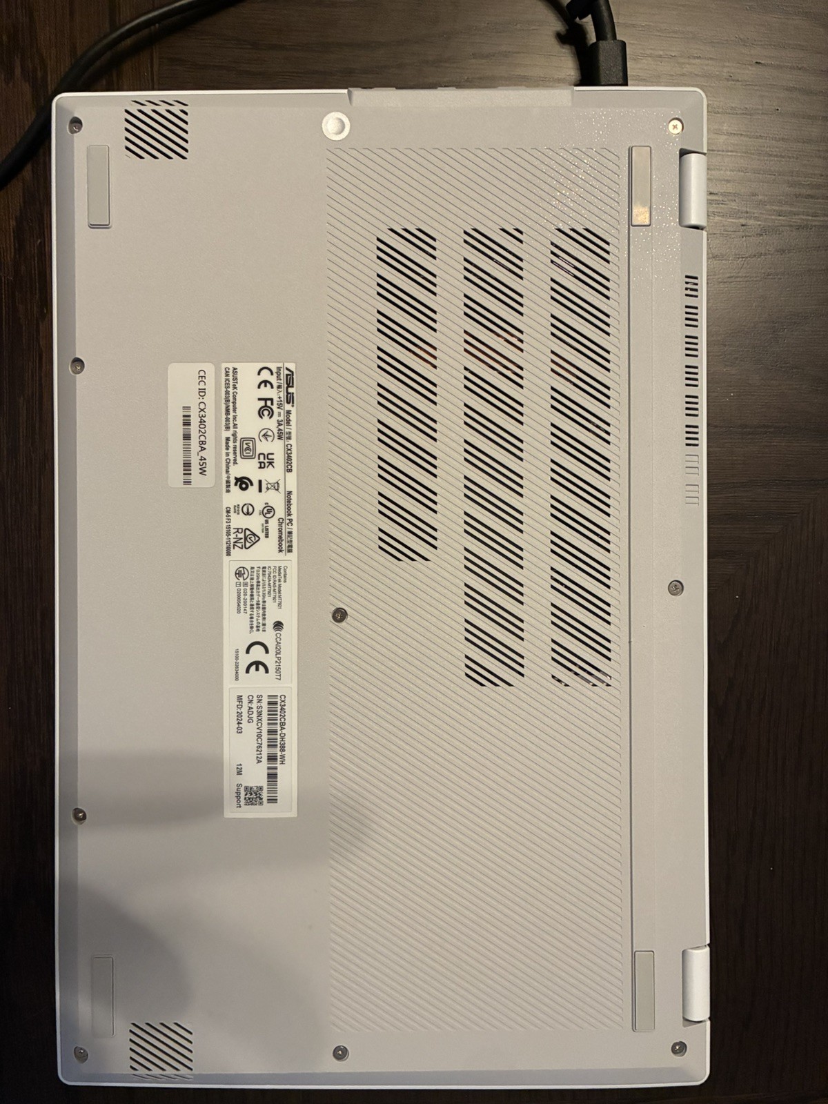 ASUS Chromebook Plus CX3402 14″FHD Touch i3-1215U 8GB RAM 128GB SSD Chrome OS WH