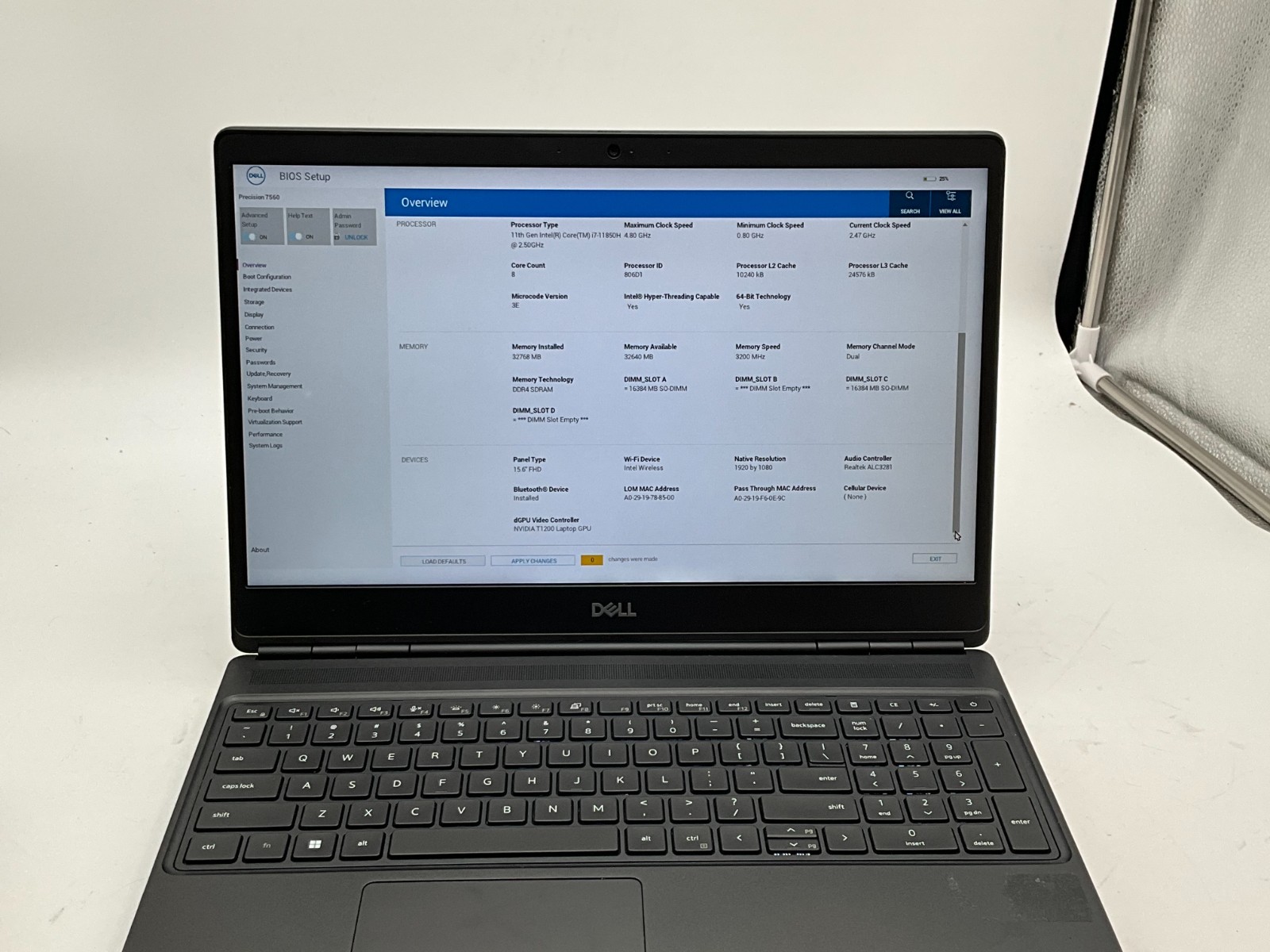 DELL Precision 7560 i7-11850H 2.50g 32GB 1tb T1200 15.6″ WIN11 Laptop 2MCW4M3